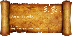 Burg Zsombor névjegykártya